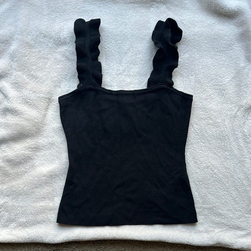 Mine Black Fitted Sleeveless Tank Top